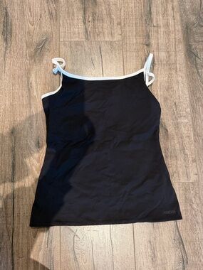 Aritzia Black Camisole with White Trim - Women's Spaghetti Strap Tank